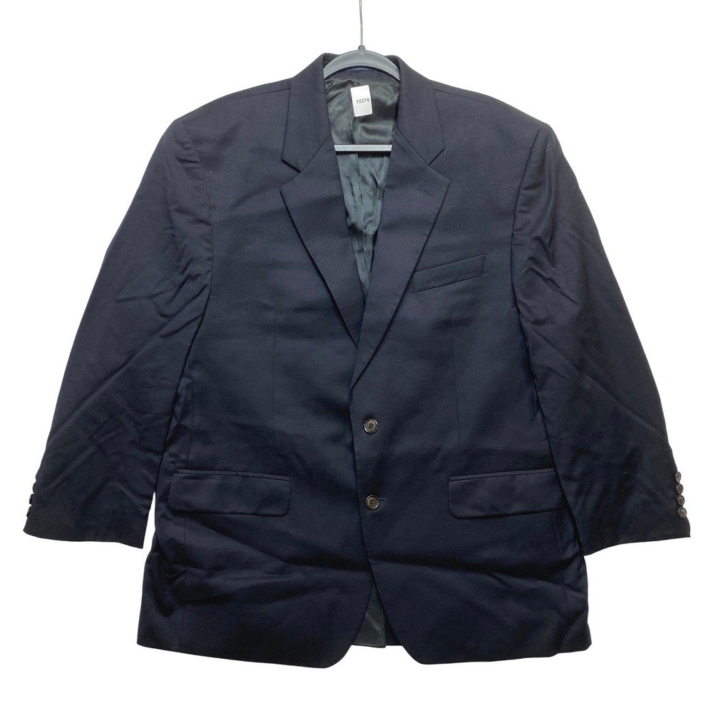 Ralph Lauren Blazer Mens 44R Navy Blue Wool Two Button Classic Fit Coat